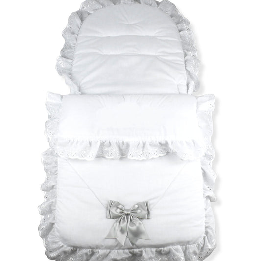 Cosy Toes / Footmuff - White/Grey