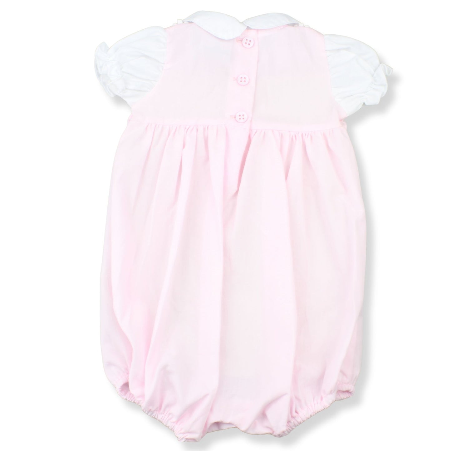 Pink Baby Girl's Romper with Satin Ribbon & Lace