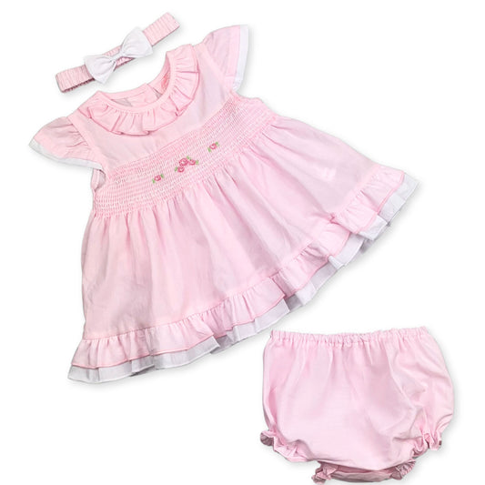 baby girls pink summer three piece outfit