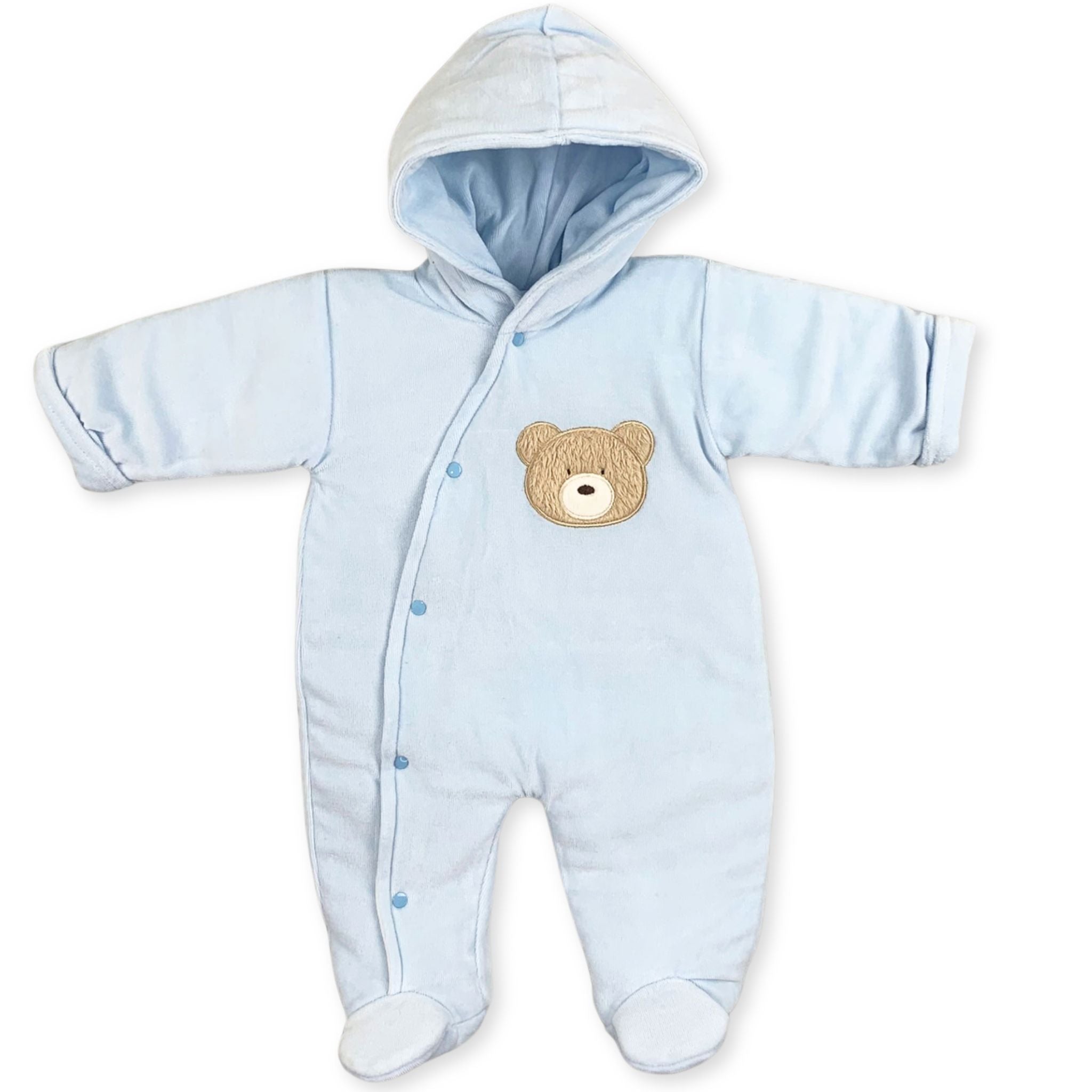 baby bpys blue snowsuit pramsuit