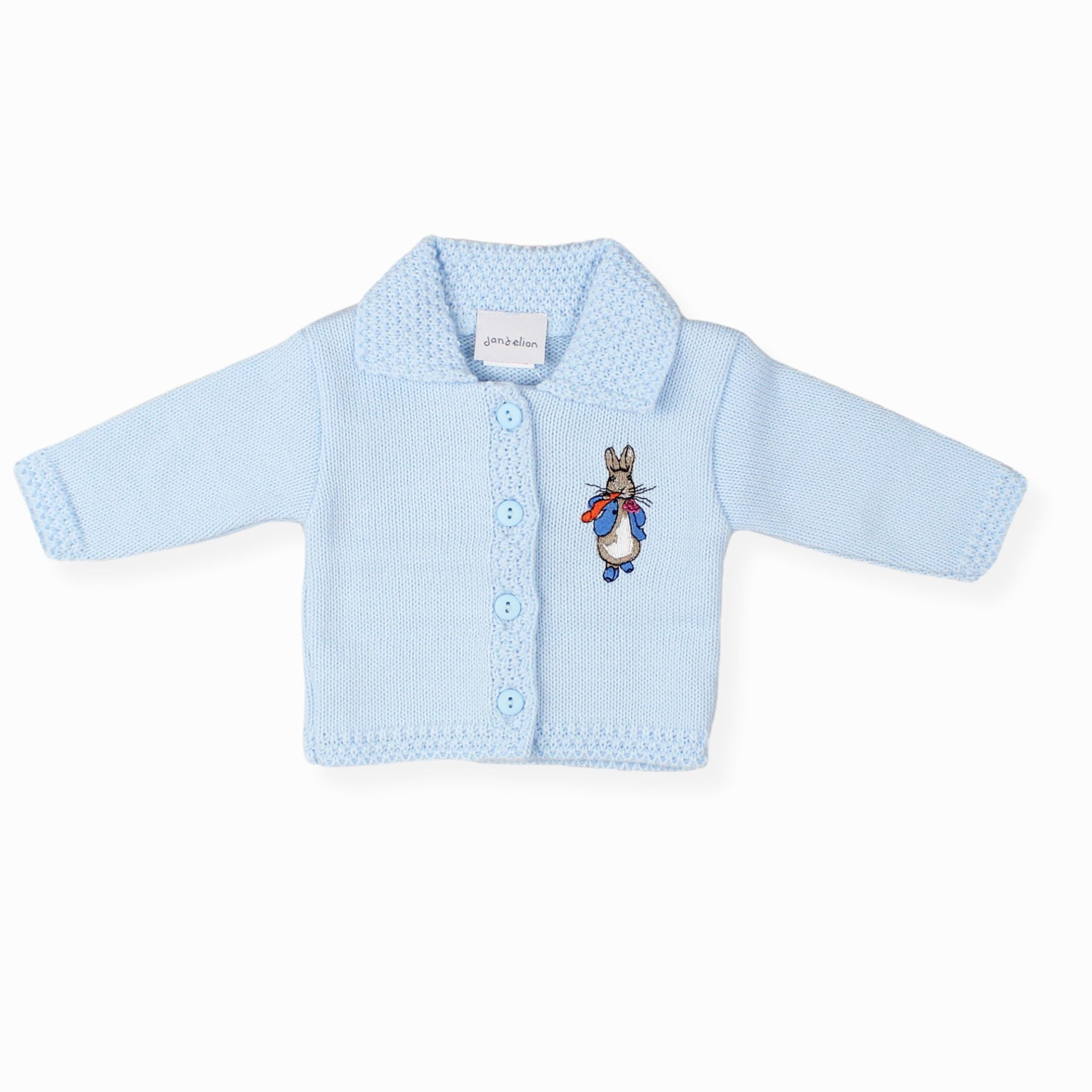 rabbit blue baby cardigan