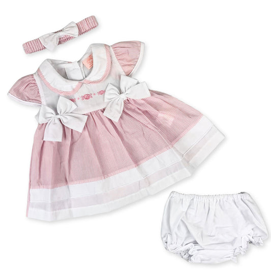 Baby girls pink striped candy summer dress