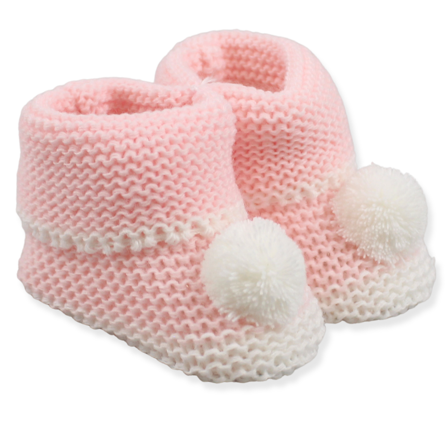 Baby girls pink and white booties