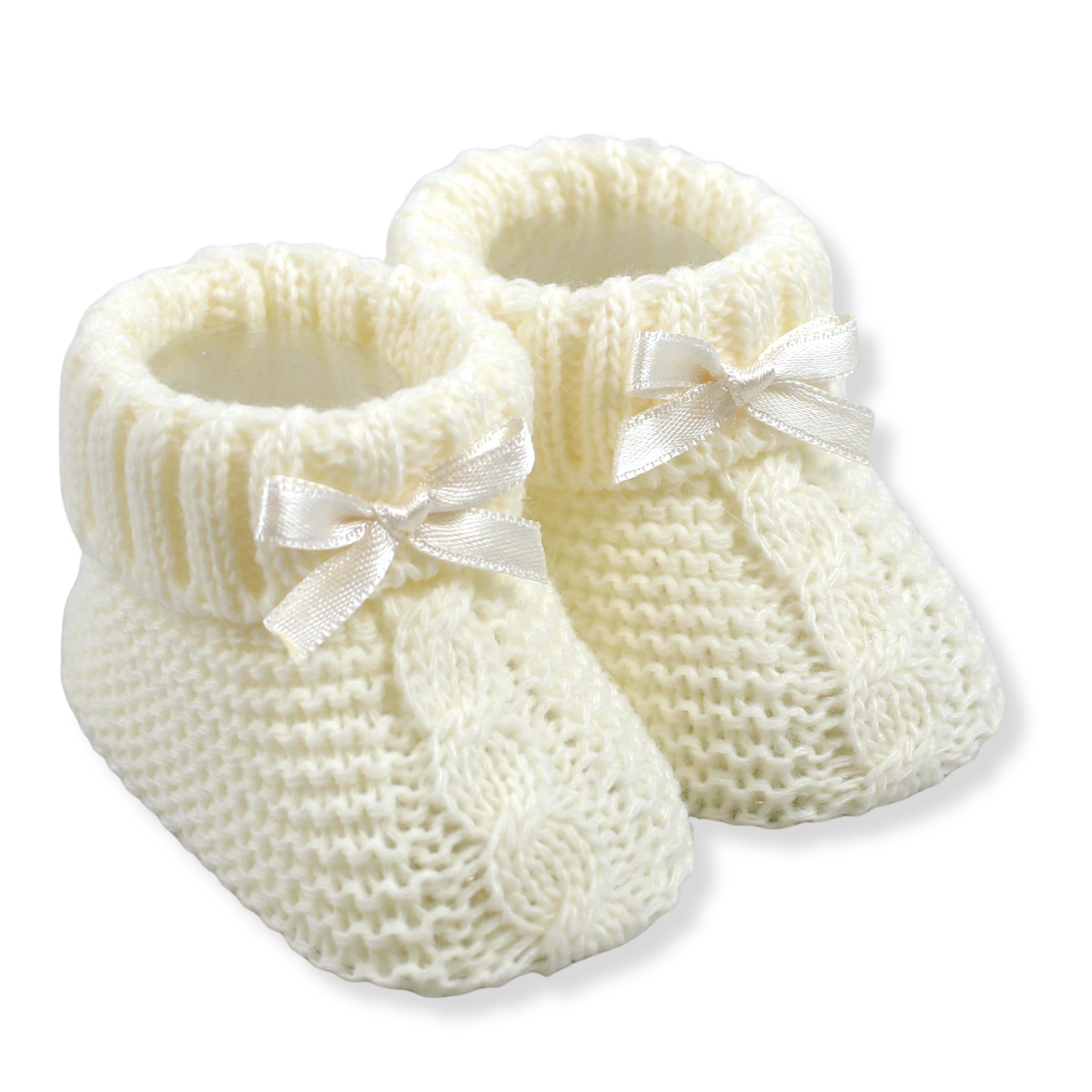 Baby knitted cream booties