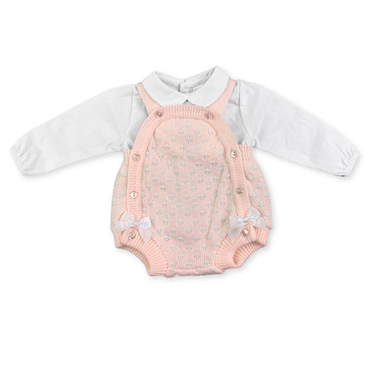 baby girls 2 piece knitted set in pink