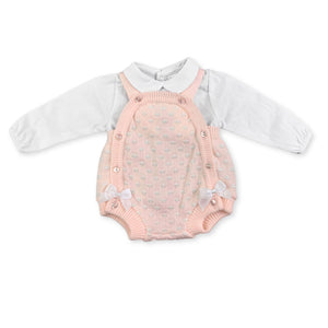 baby girls 2 piece knitted set in pink