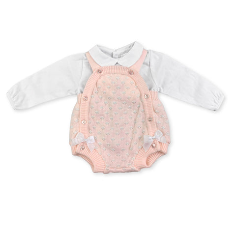baby girls 2 piece knitted set in pink