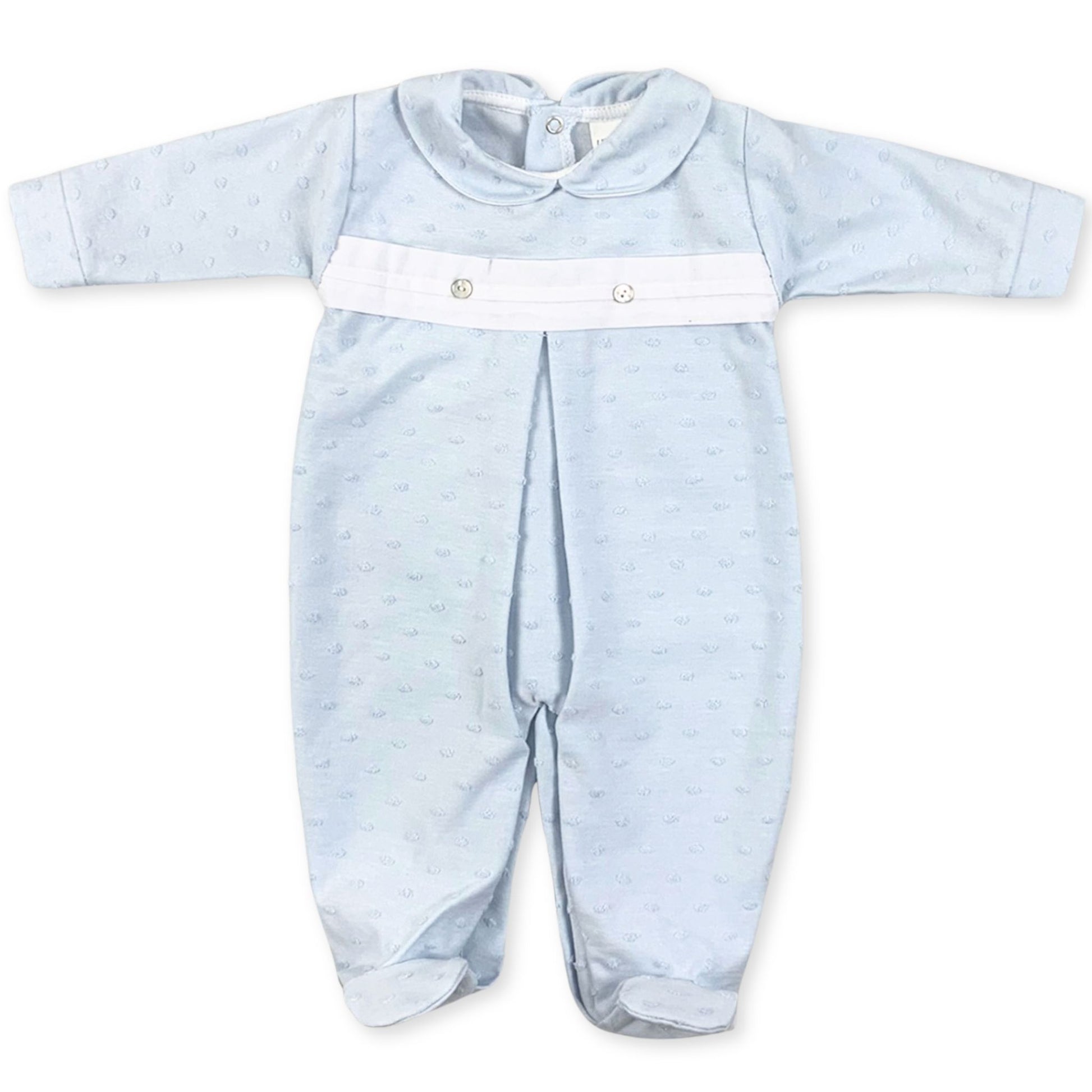 baby boys blue little nosh sleepsuit