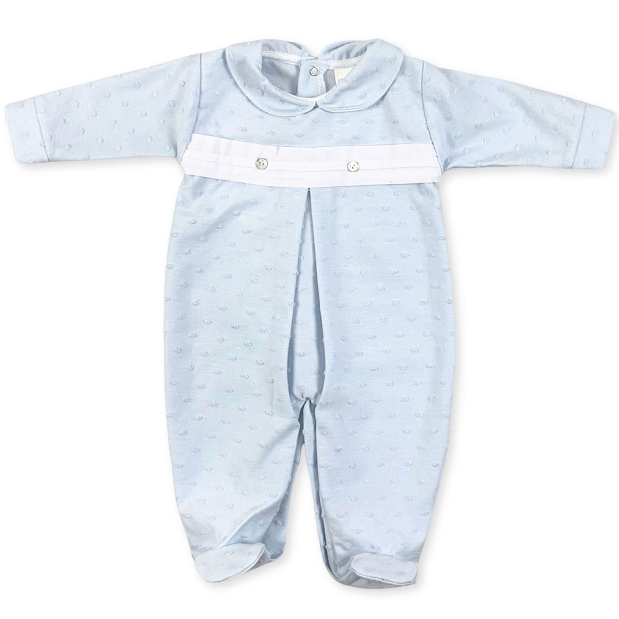 baby boys blue little nosh sleepsuit