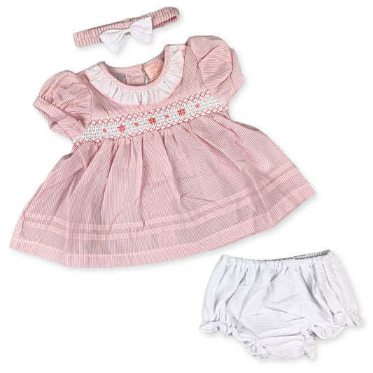 PINK BABY GIRLS SUMMER DRESS striped