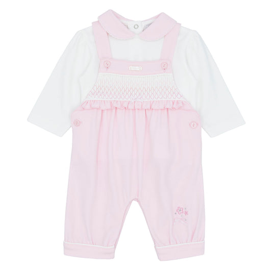 baby girls two piece white and pink outfit