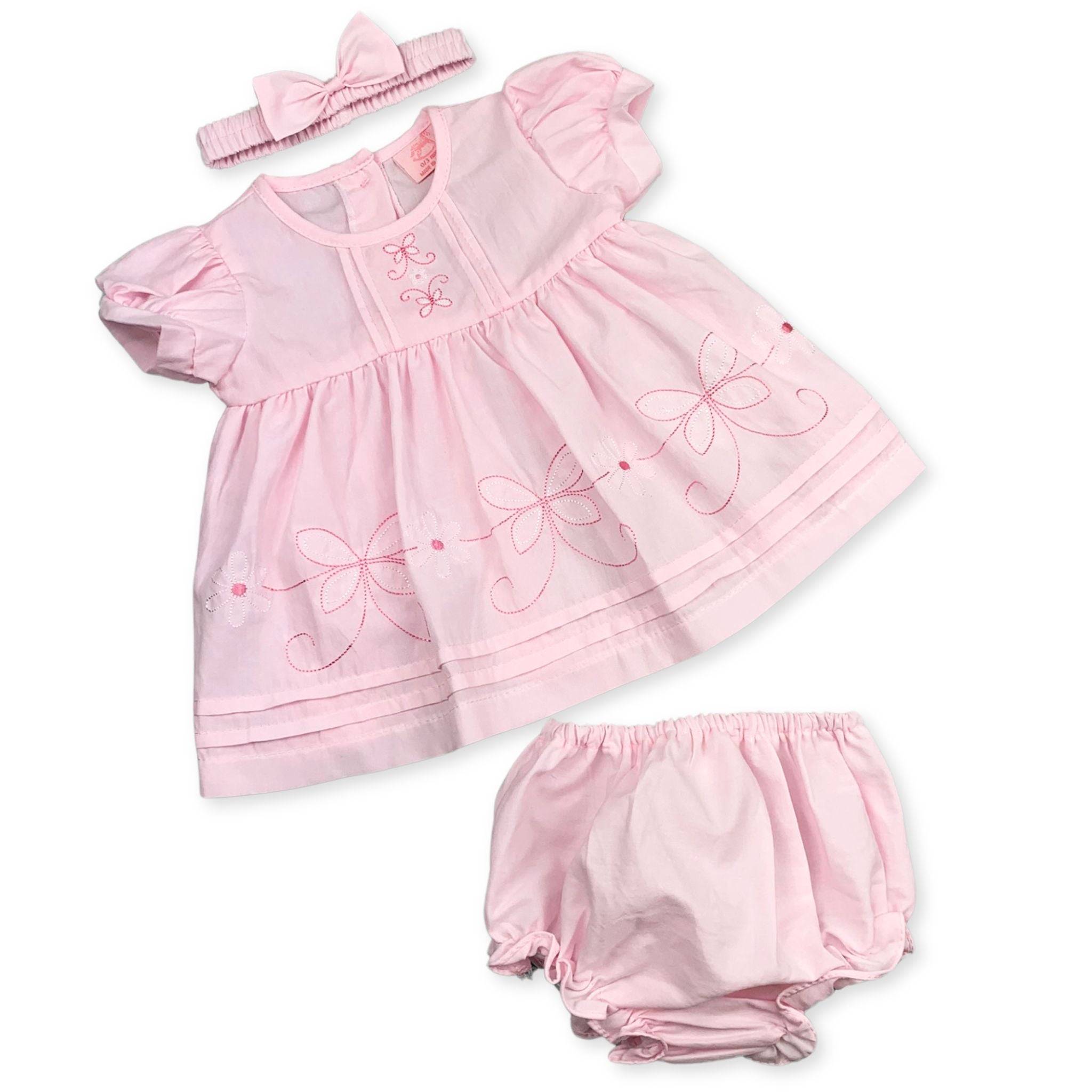 BABY GIRLS PINK SUMMER THREE PIECE OUTFIT