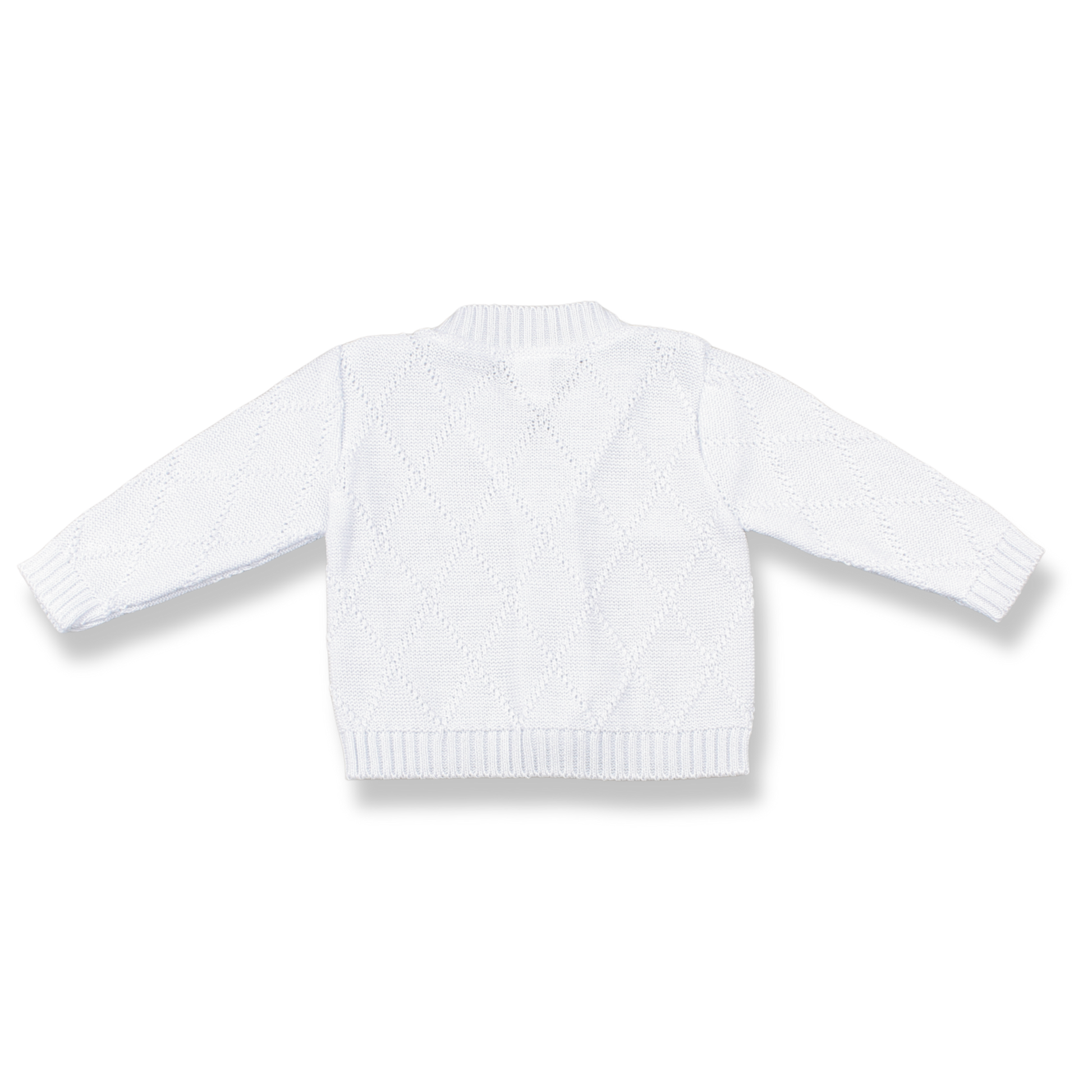White baby sweater on a white background