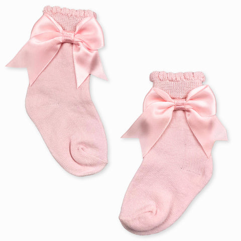 baby girls pink bow socks