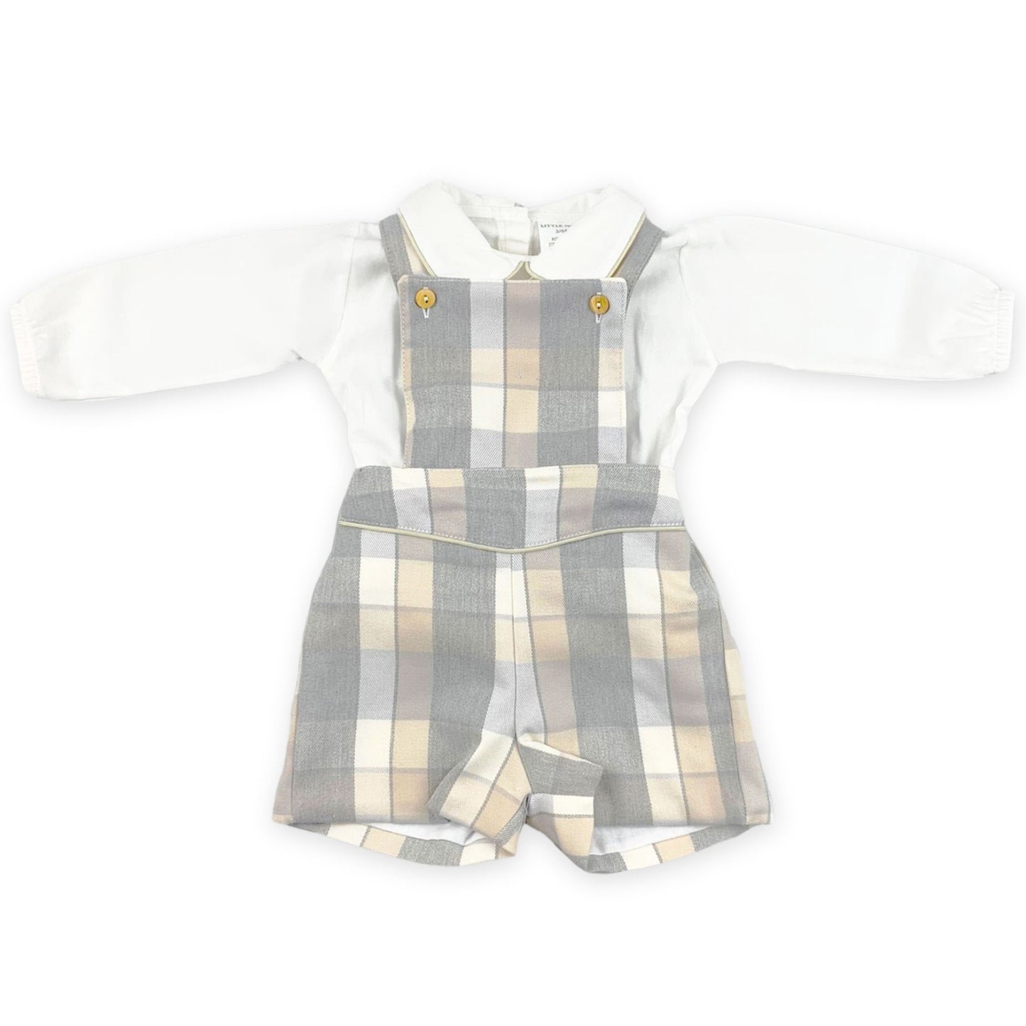 baby boys two piece outfit grey and beige