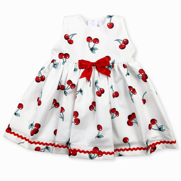 baby girls summer dress with cherr print