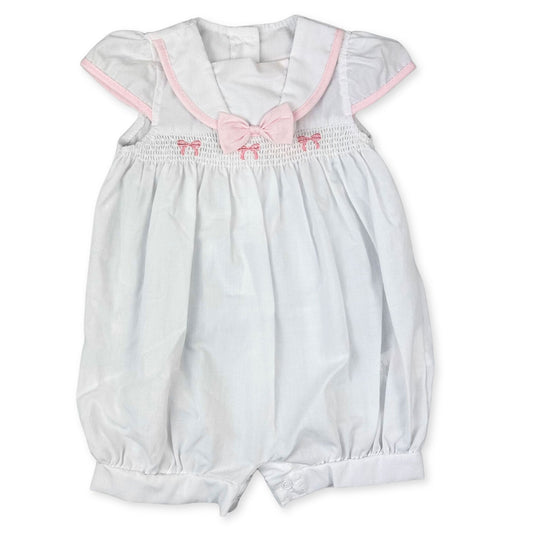 baby girls white and pink romper