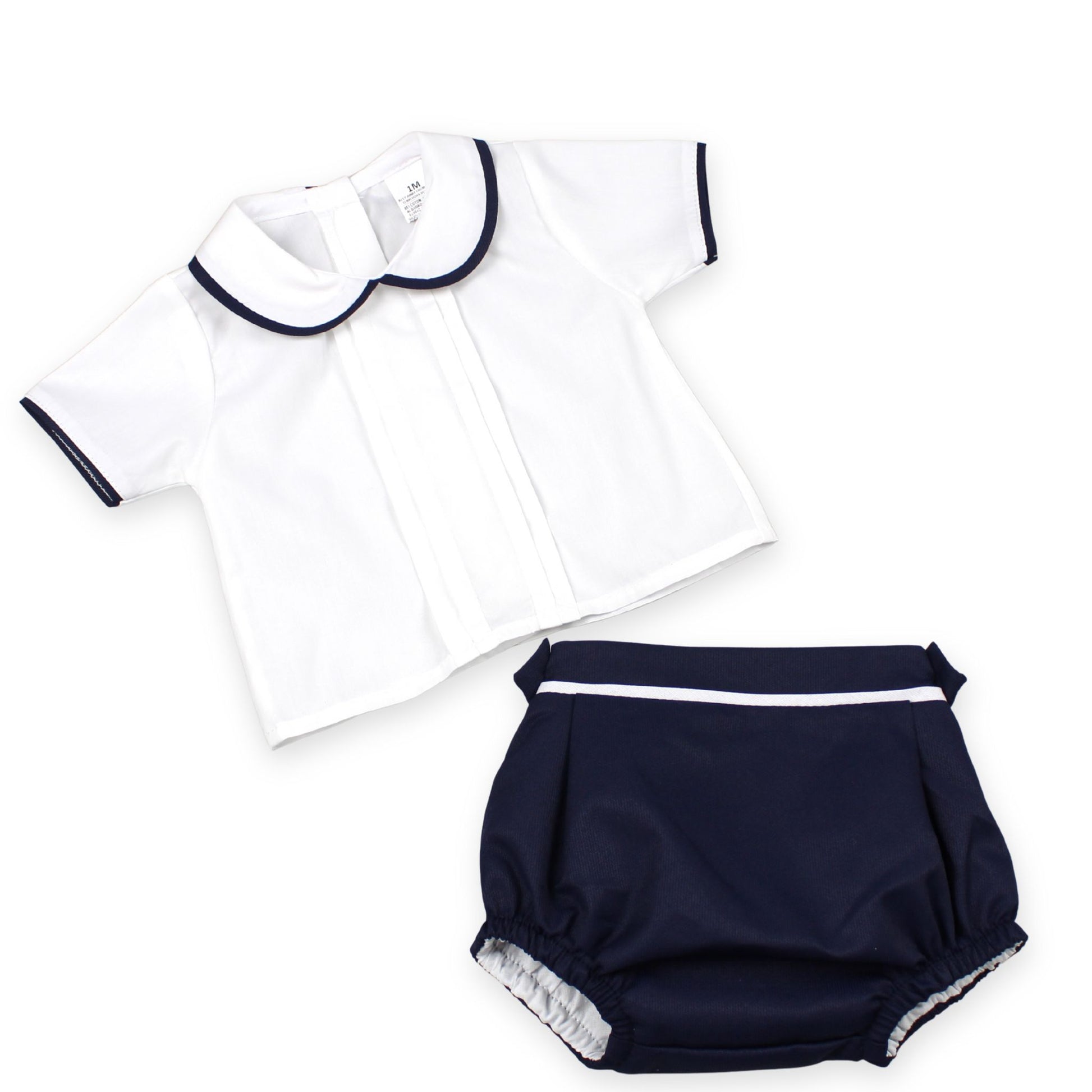 baby boy white/navy set