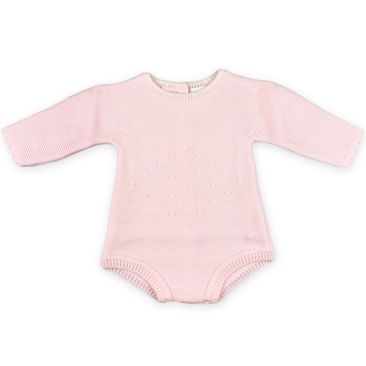 baby girl pink knitted romper