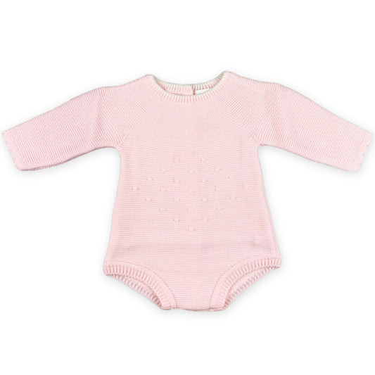 baby girl pink knitted romper
