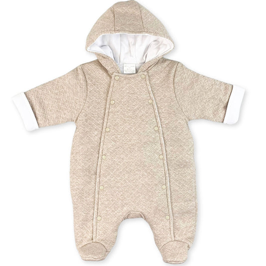 baby boys beige snowsuit