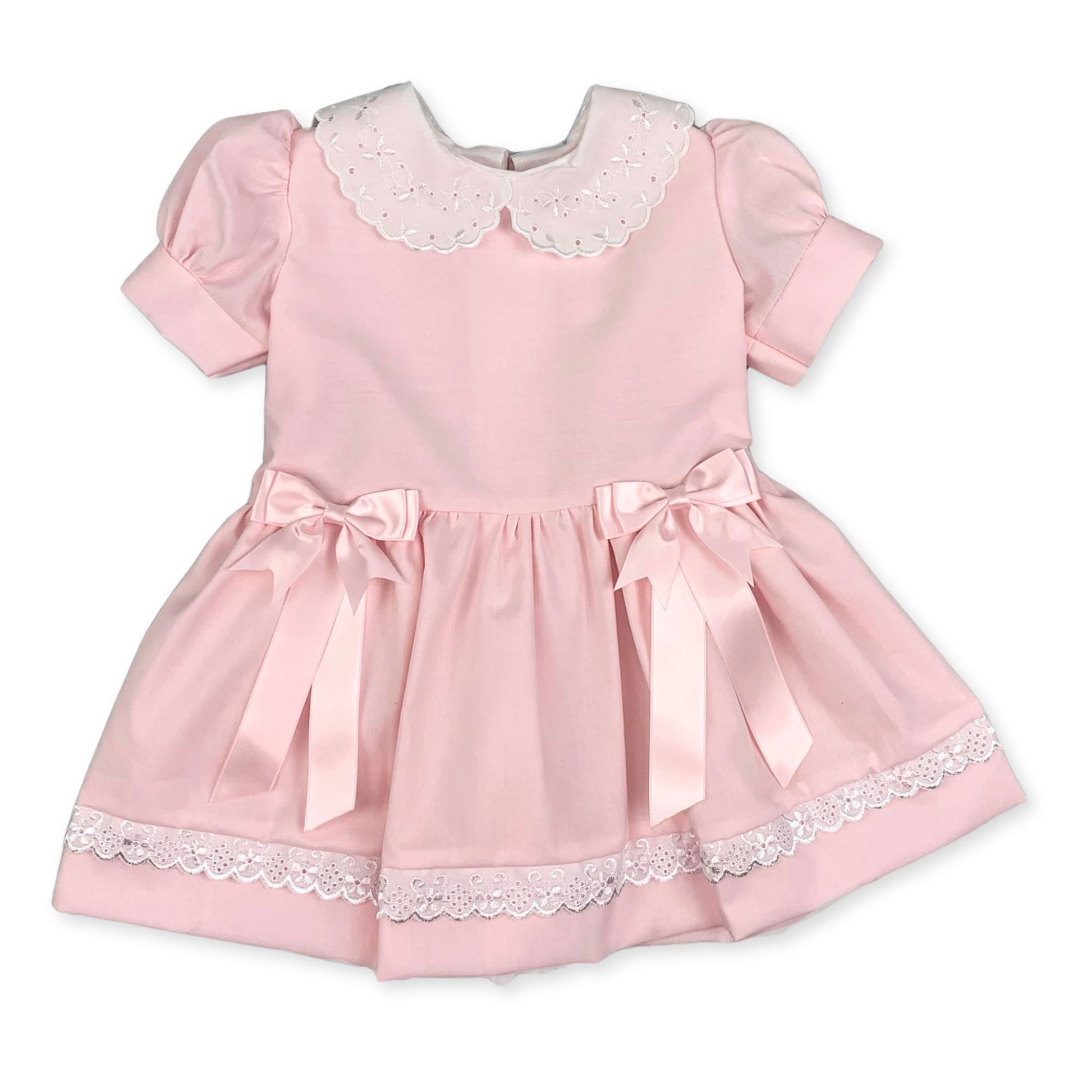 baby girls pink dress two bows