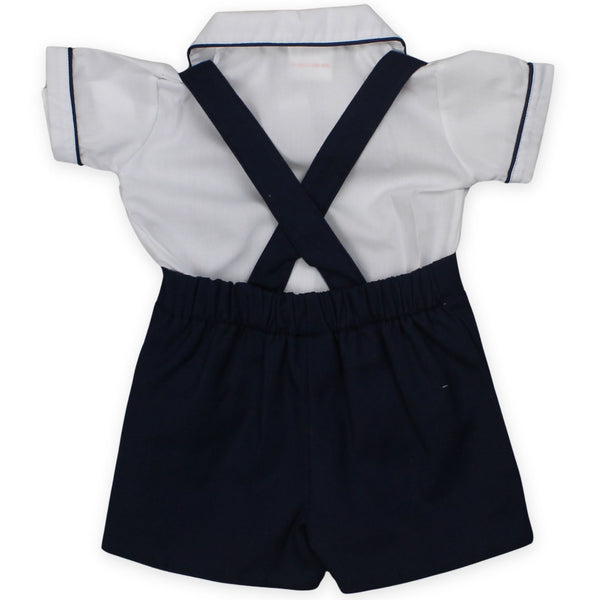 baby boys navy shorts and shirt