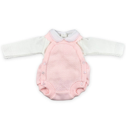 baby girls pink knitted romper and blouse