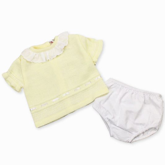 baby girls lemon two piece outfit with knickers