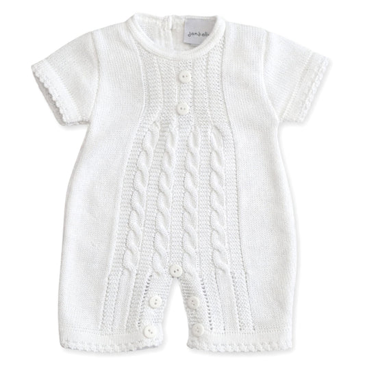 White Knitted Romper - Unisex