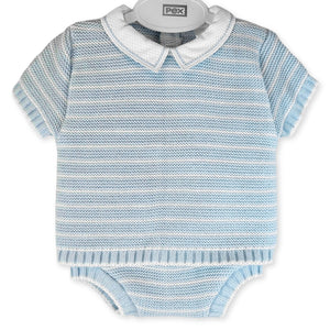 baby boys knitted two piece outfit