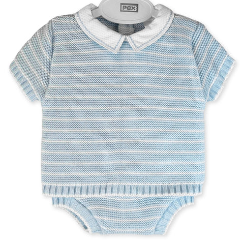 baby boys knitted two piece outfit