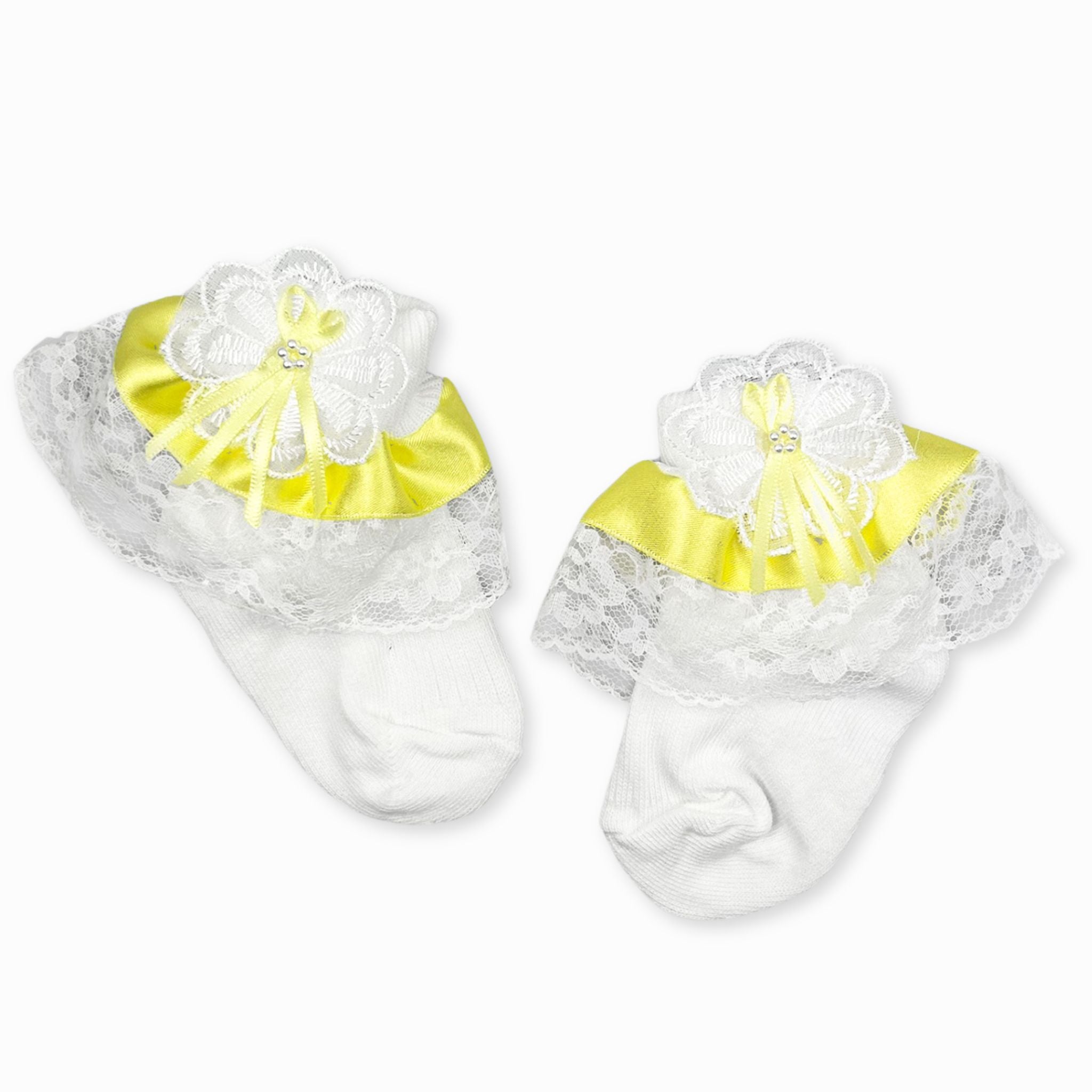 baby girls lemon and white socks