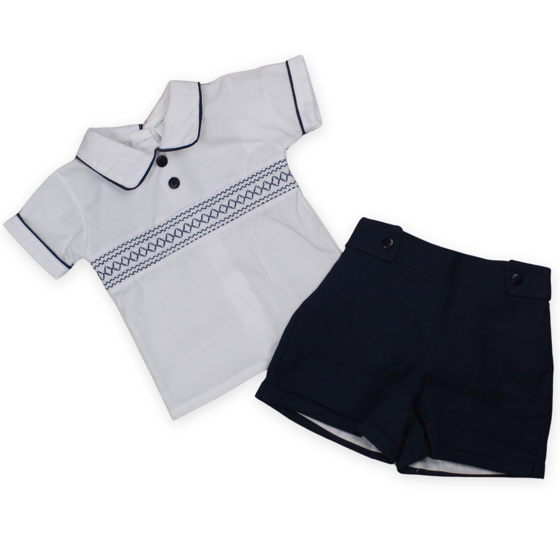 baby boys shorts and shirt in navy