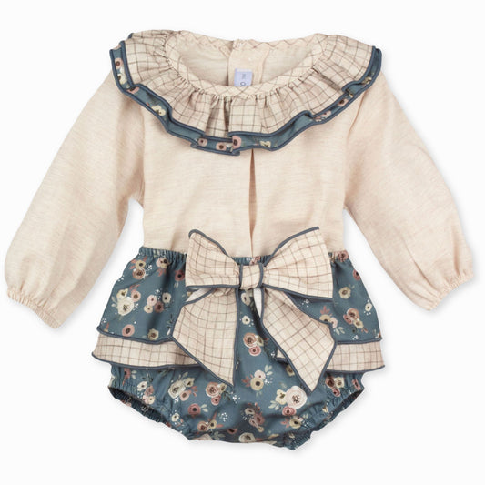 calamaro baby girl outfit with floral pants