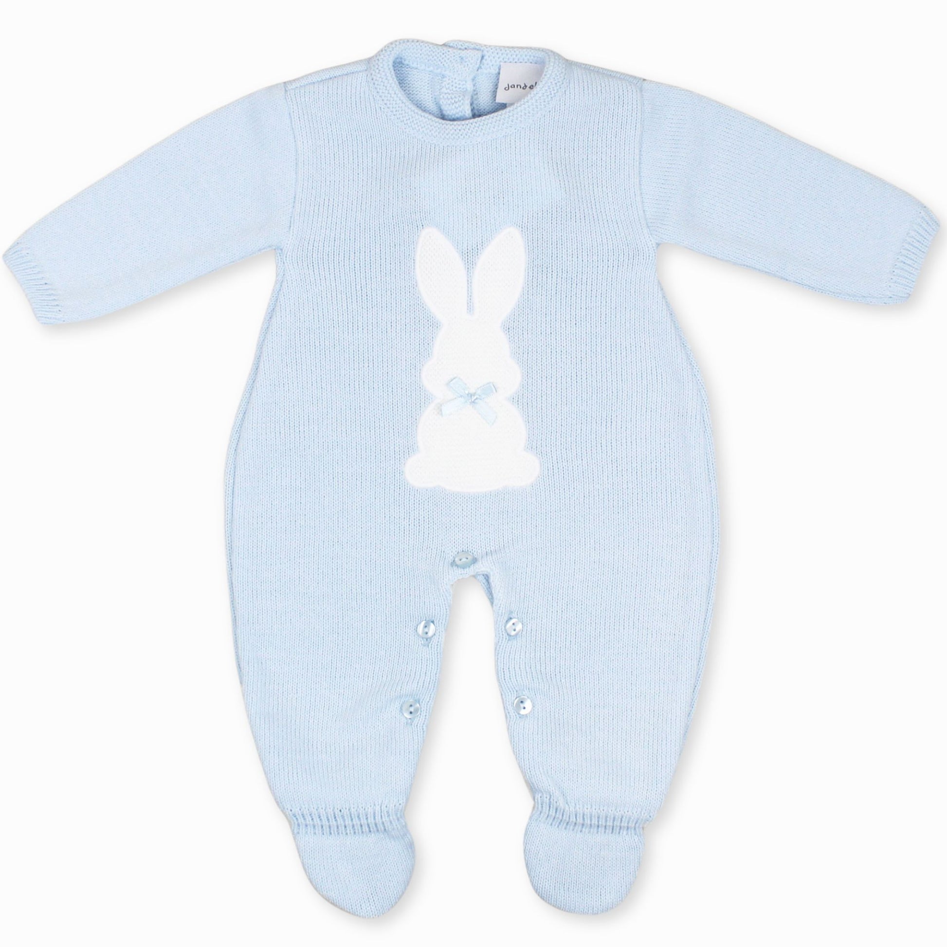 Baby Boy Knitted All In One with Bunny – Lullaby Lane Baby Shop