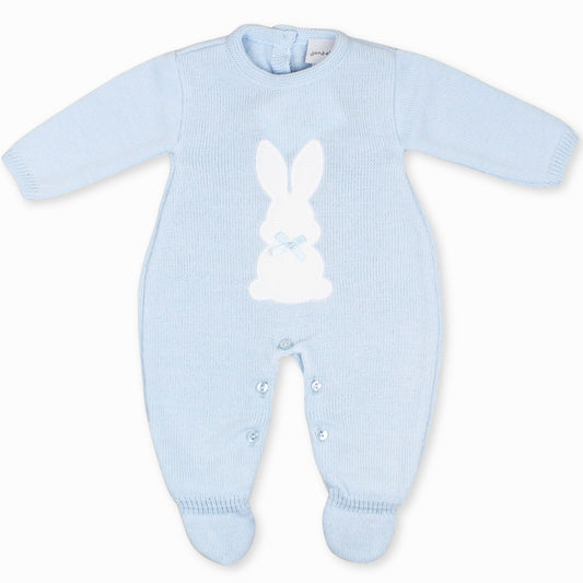 baby boy knitted all in one with bunny easter outfit