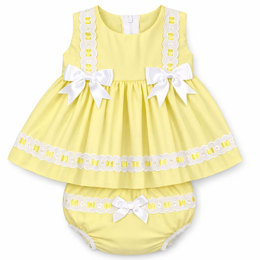 Baby Girls Lemon Dress and Knickers Outfit | Spanish Style Easter Outfit