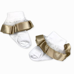 baby girls beige ankle socks