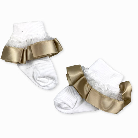 baby girls beige ankle socks