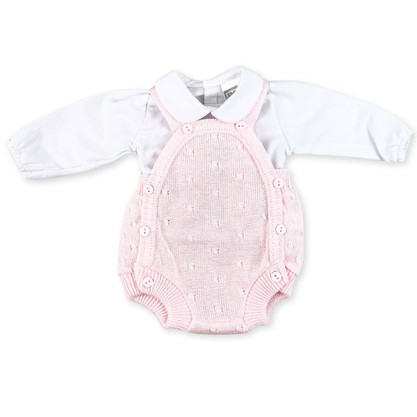 baby girls two piece outfit pink knitted
