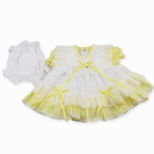 yellow and white baby girls summer dress