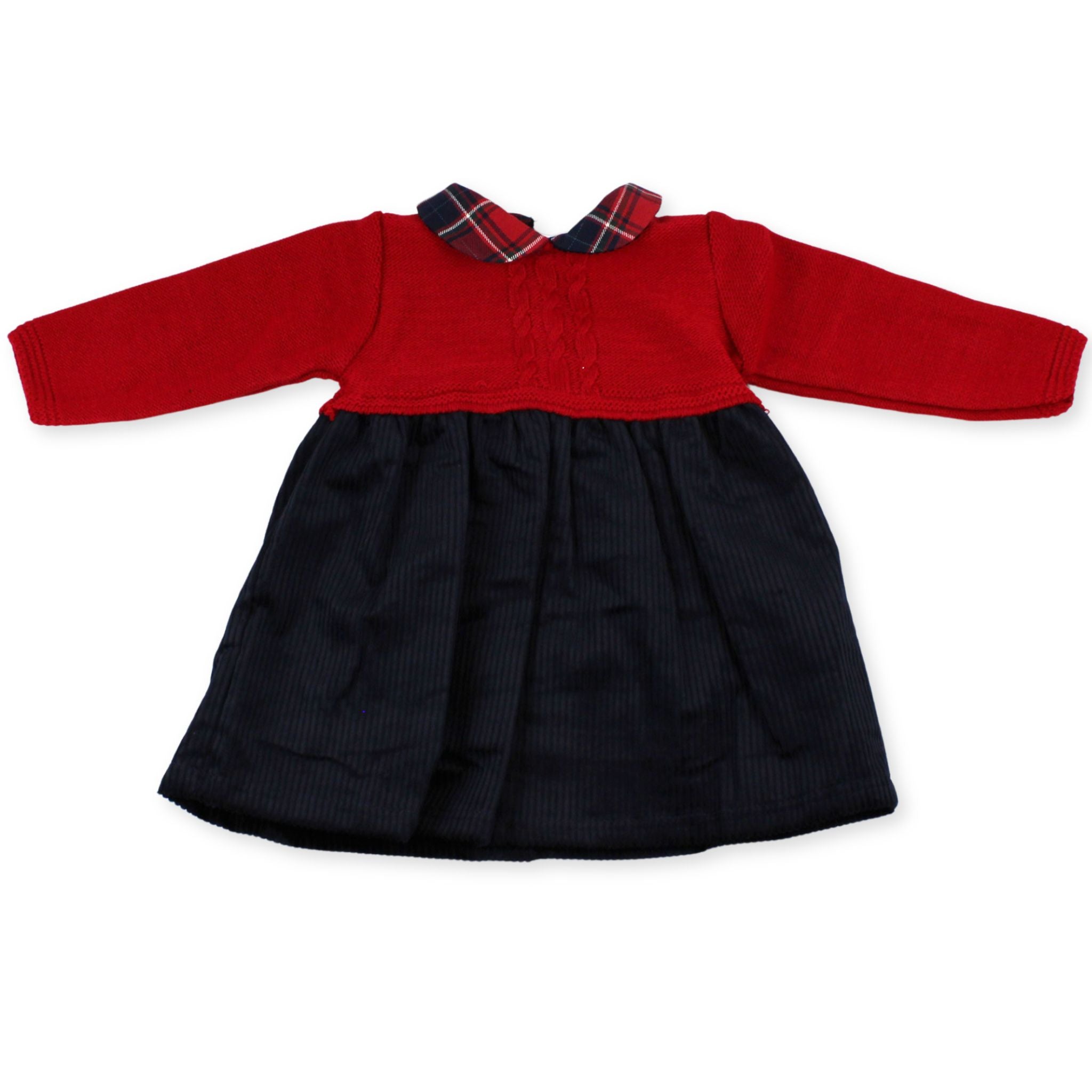 pex aby dress with red knitted top