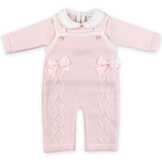 baby girls pink knitted outfit