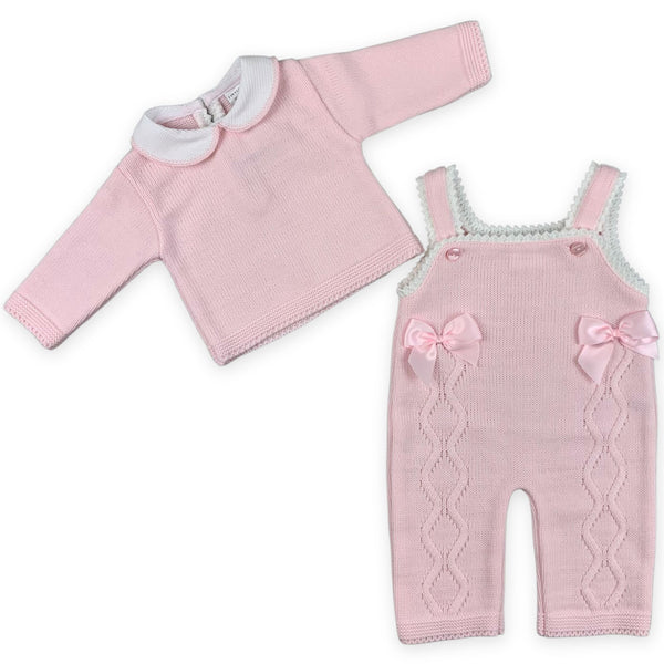 baby girls pink knitted outfit