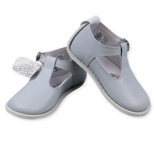 Baby Boys Blue T Bar Leather Shoe