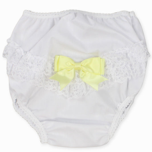 frilly lemon and white baby pants