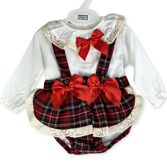 baby girl tartan christas outfit by pex