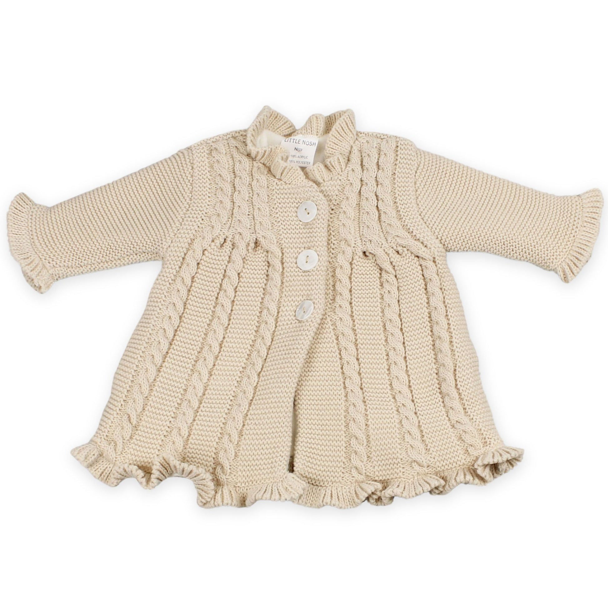 baby girls beige knitted coat