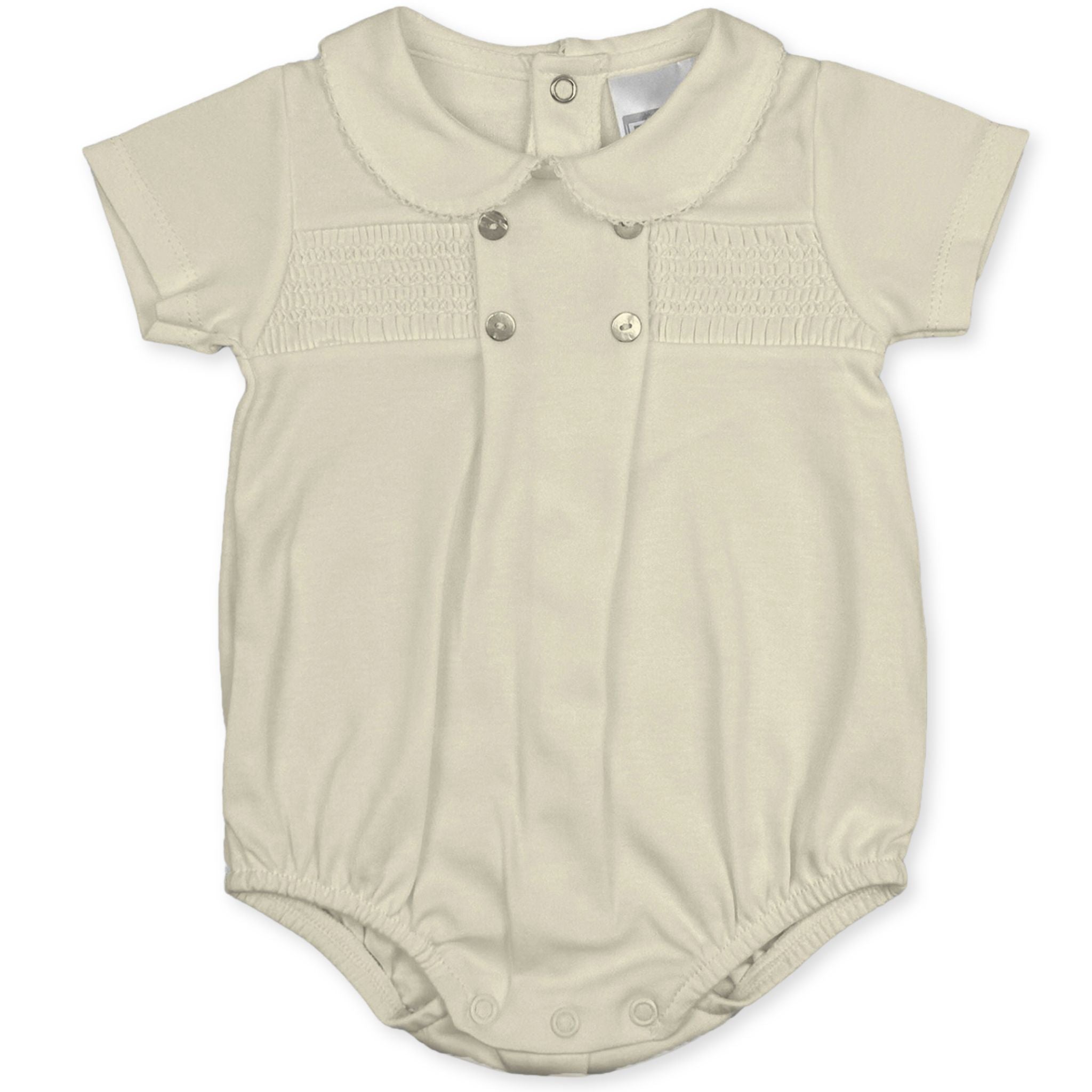 cream pex summer romper baby boys